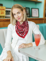 Elitaire Boutique Crimson + Grey Silk Gameday Scarf by Swells