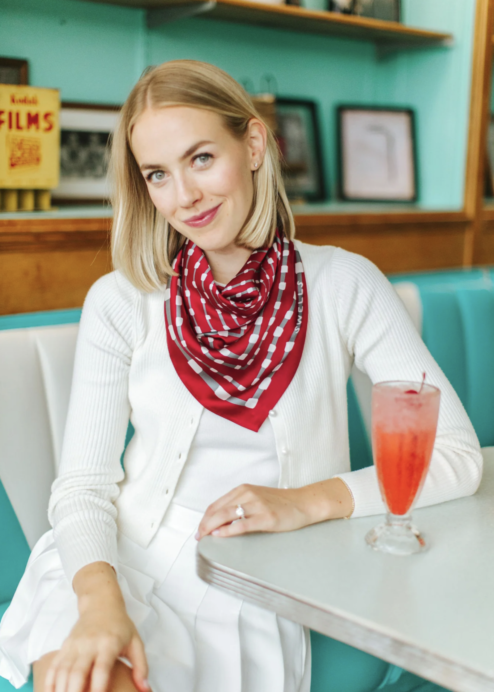 Elitaire Boutique Crimson + Grey Silk Gameday Scarf by Swells