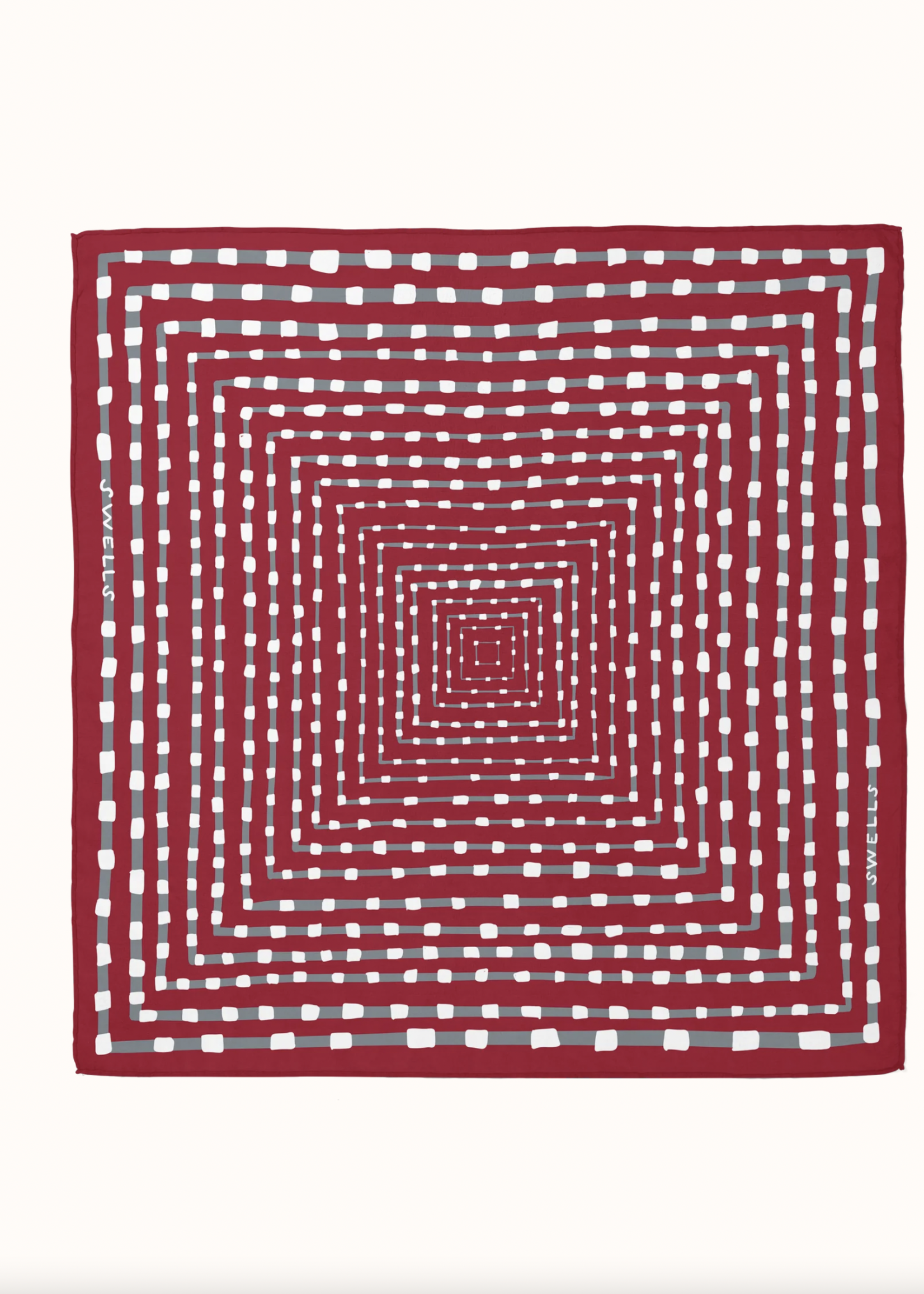 Elitaire Boutique Crimson + Grey Silk Gameday Scarf by Swells