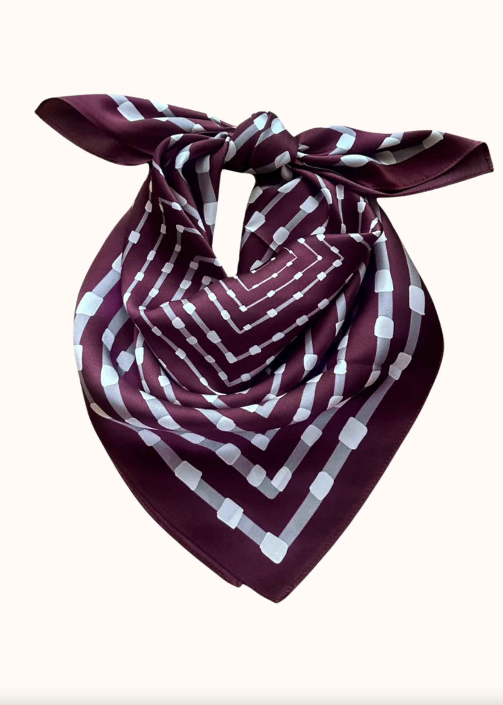 Elitaire Boutique Maroon + Grey Silk Gameday Scarf by Swells
