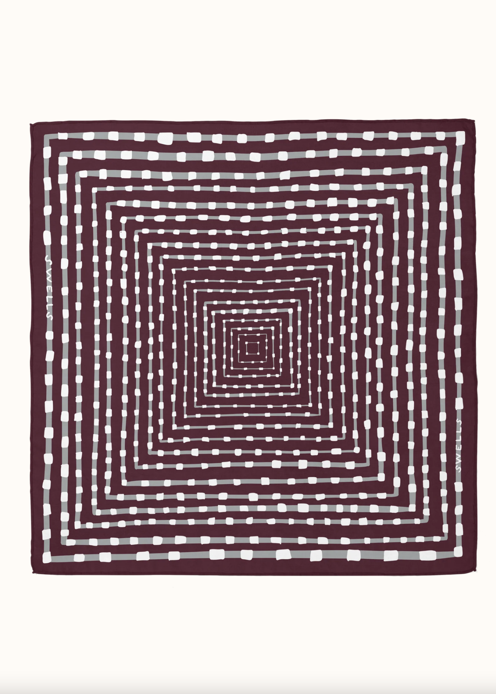 Elitaire Boutique Maroon + Grey Silk Gameday Scarf by Swells