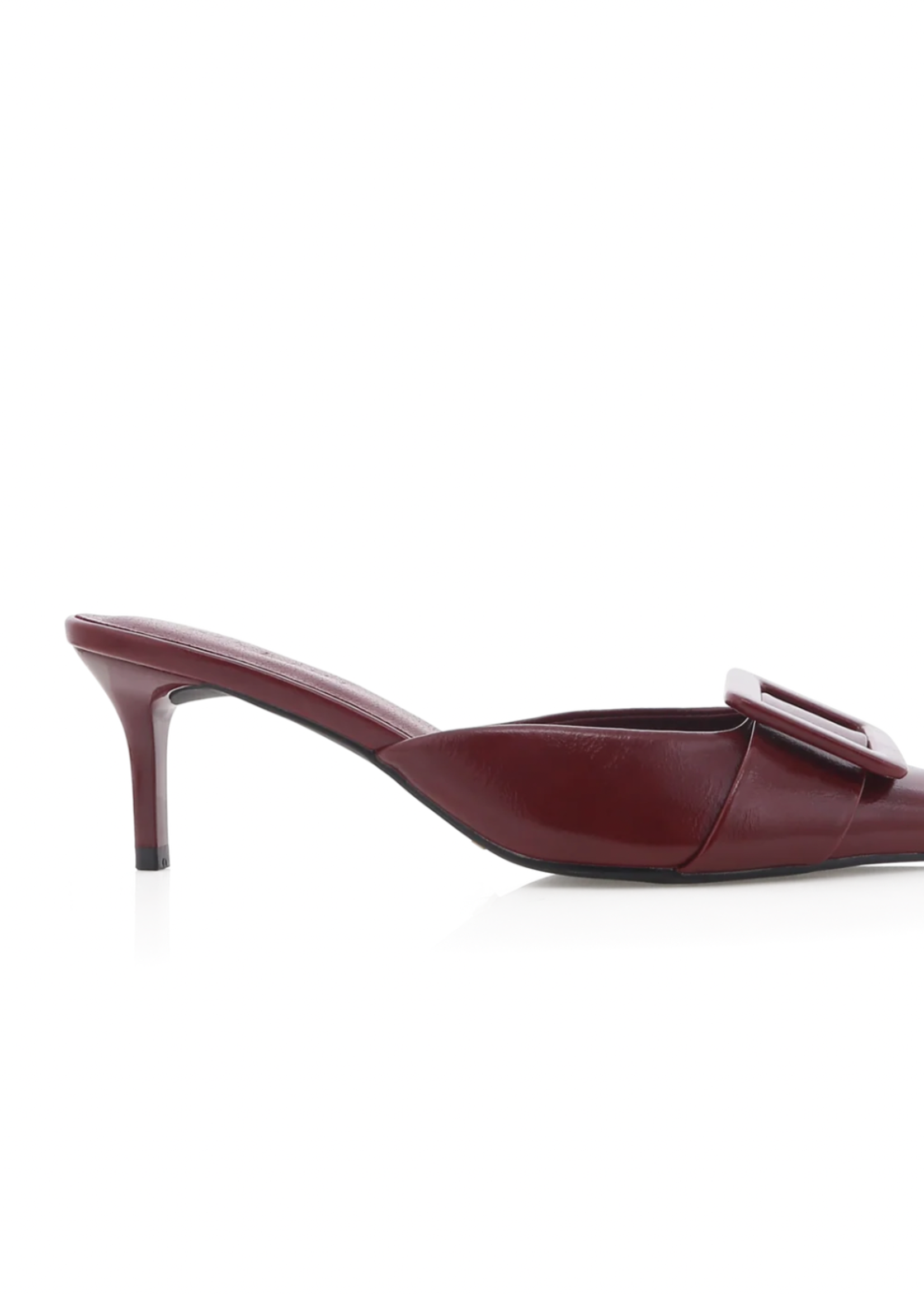 Elitaire Boutique Yorkie Heeled Mule in Deep Red
