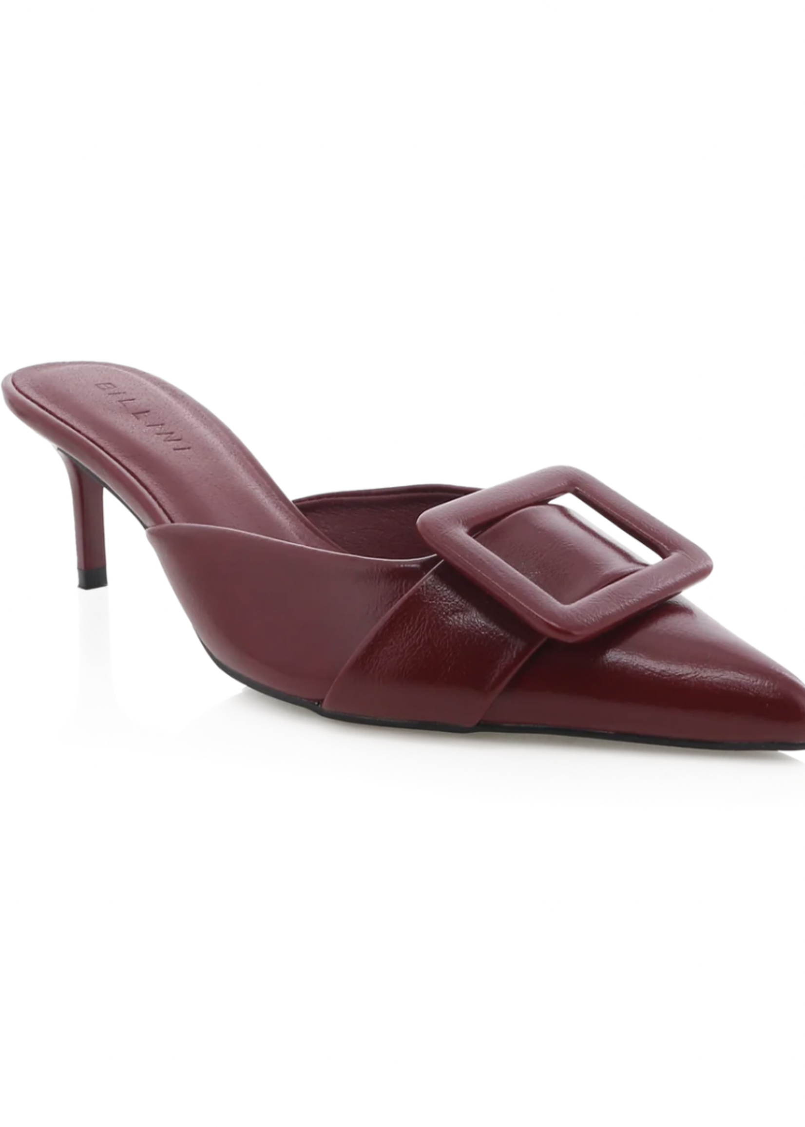Elitaire Boutique Yorkie Heeled Mule in Deep Red