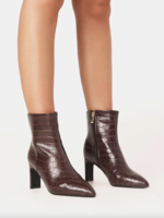 Elitaire Boutique Alden Ankle Boot in Chocolate Croc