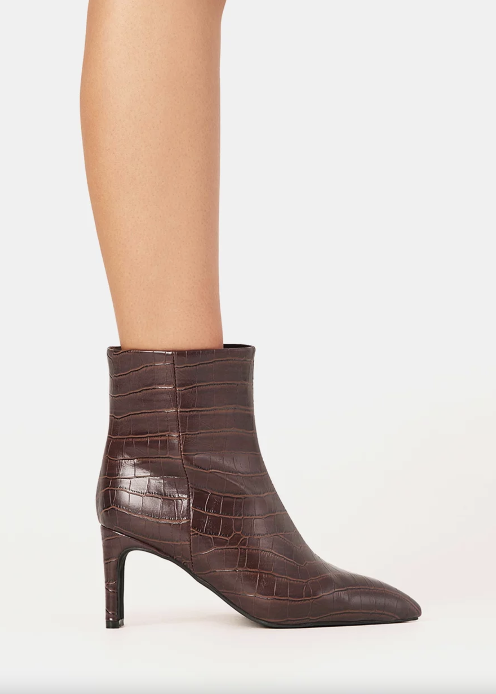 Elitaire Boutique Alden Ankle Boot in Chocolate Croc