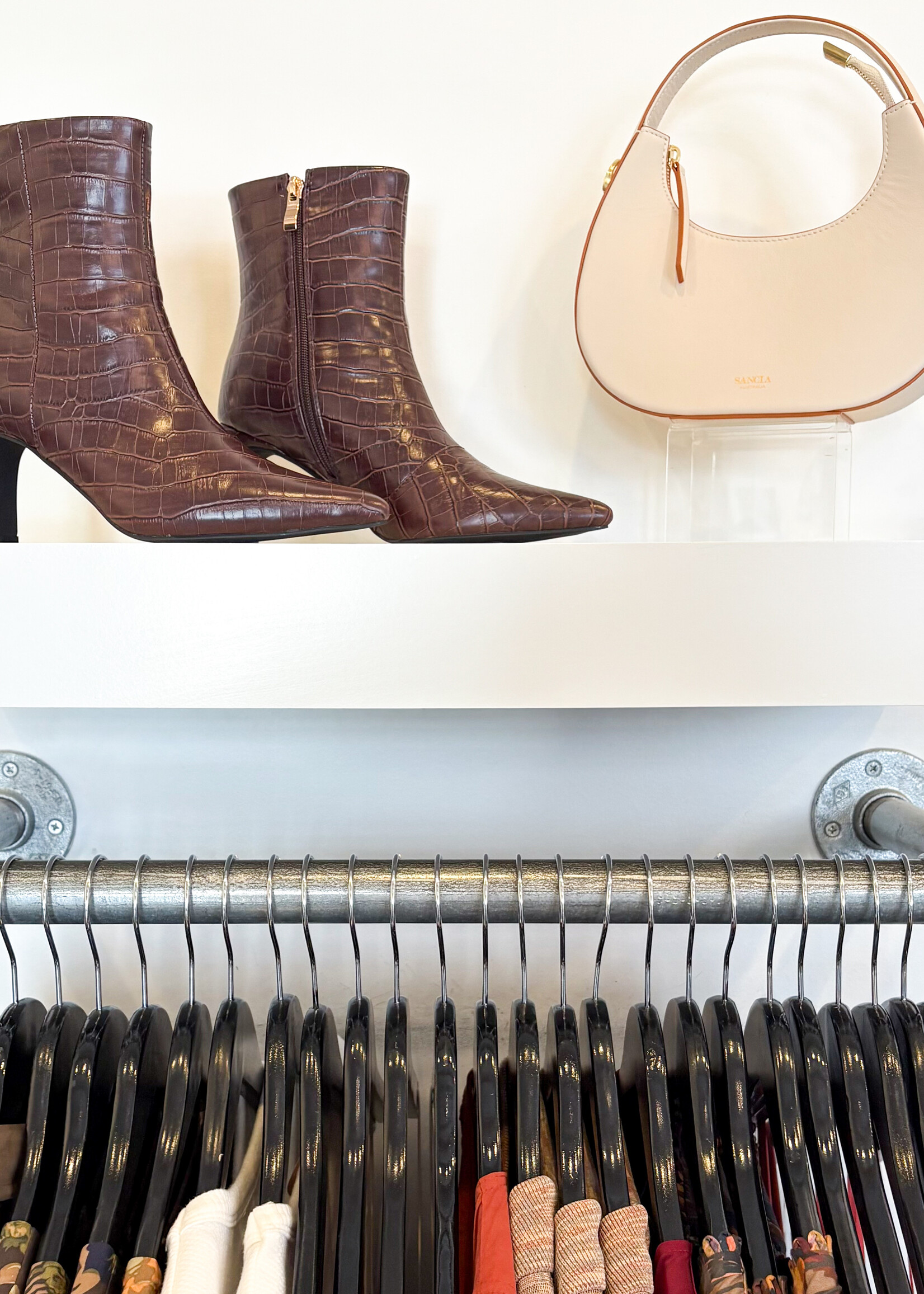 Elitaire Boutique Alden Ankle Boot in Chocolate Croc