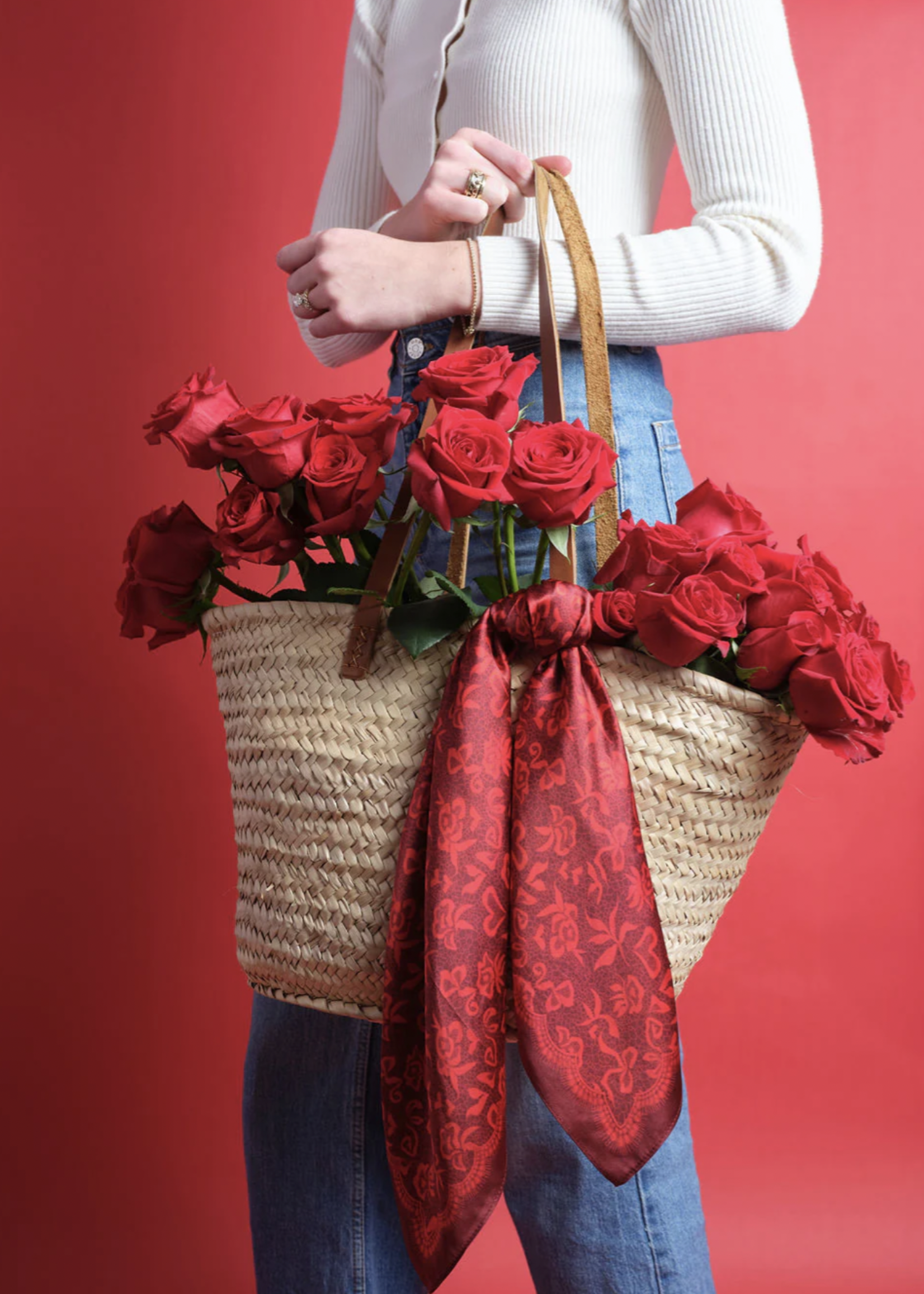 Elitaire Boutique Cherry Lace Silk Scarf by Swells