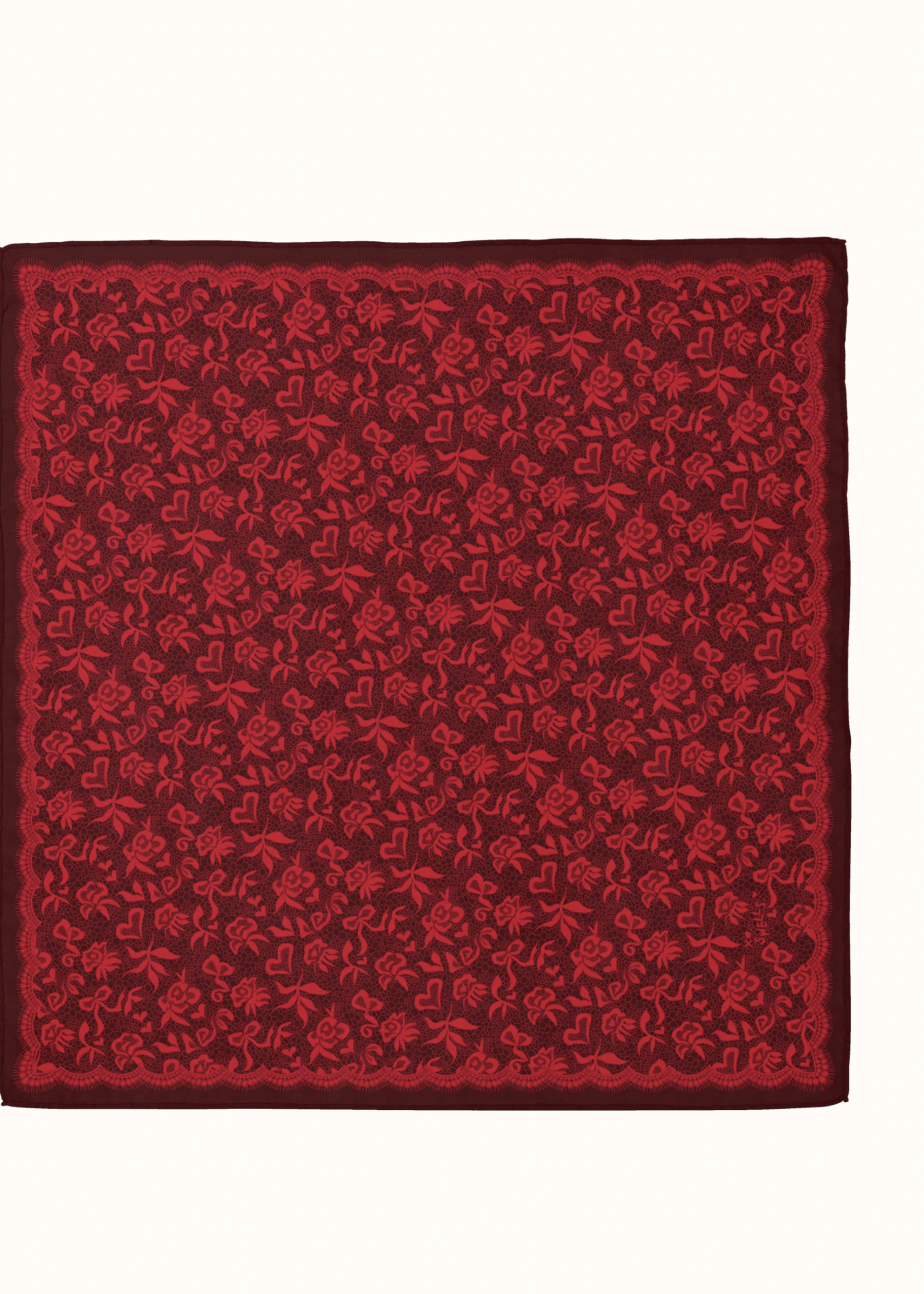 Elitaire Boutique Cherry Lace Silk Scarf by Swells
