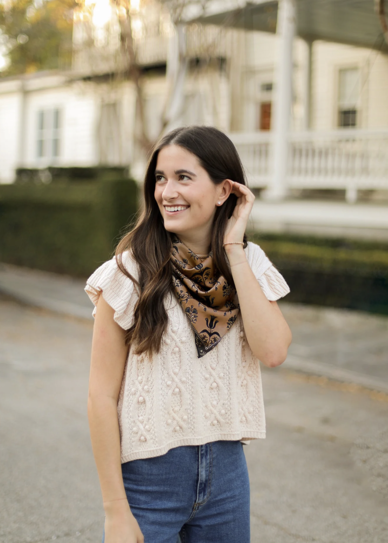 Elitaire Boutique Pepper Block Silk Scarf by Swells