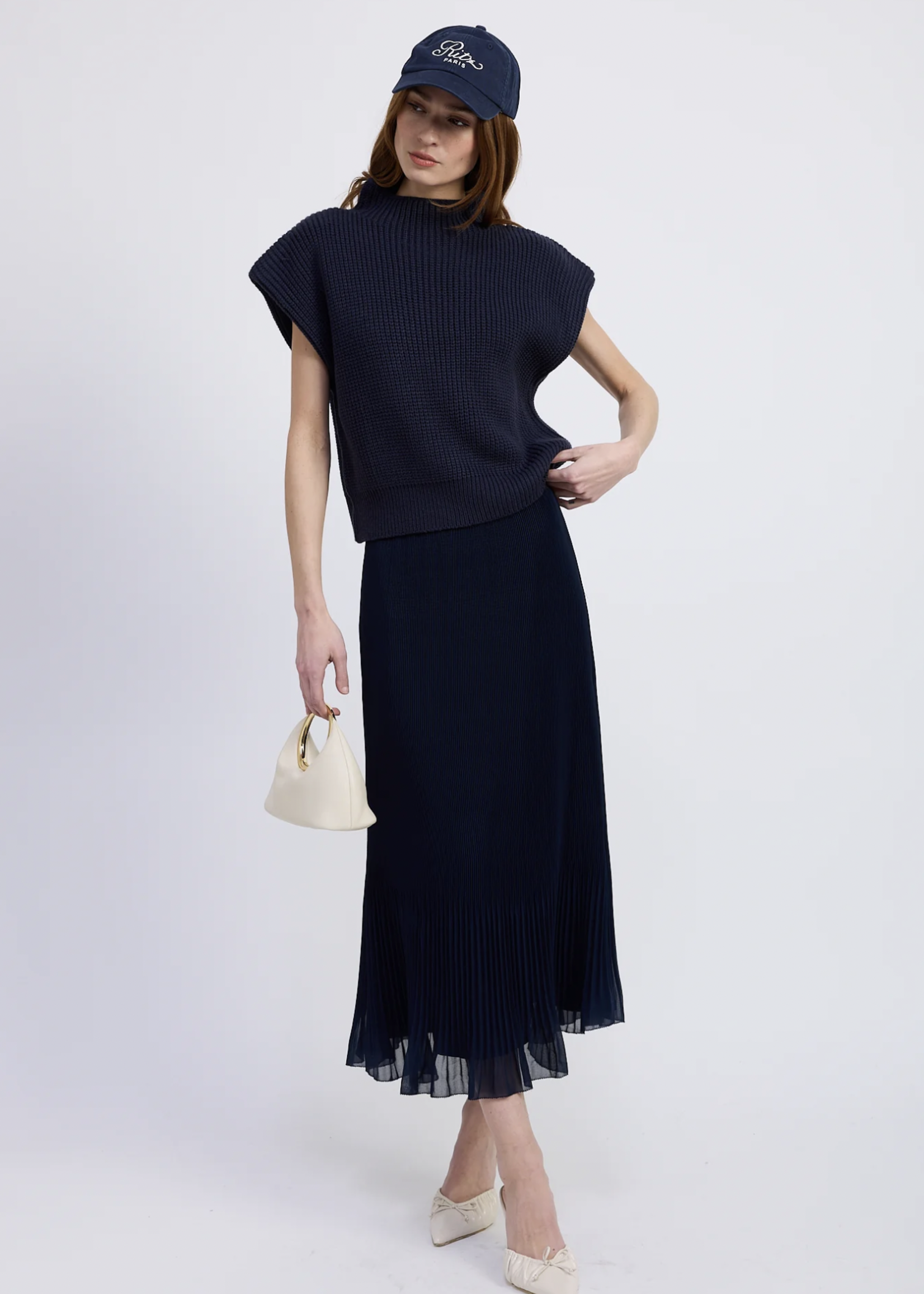 Elitaire Boutique Nicolette Navy Midi Skirt