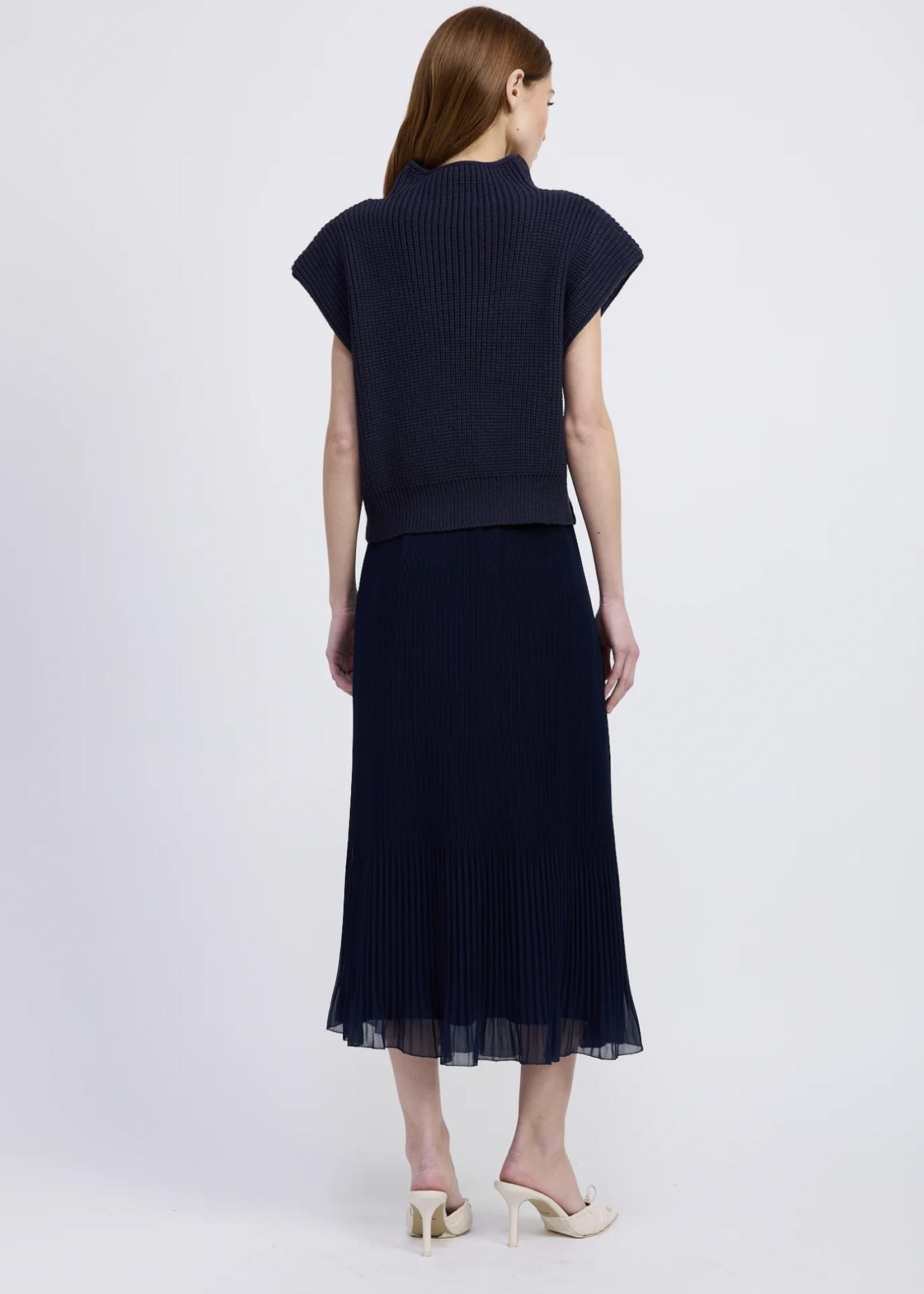 Elitaire Boutique Nicolette Navy Midi Skirt