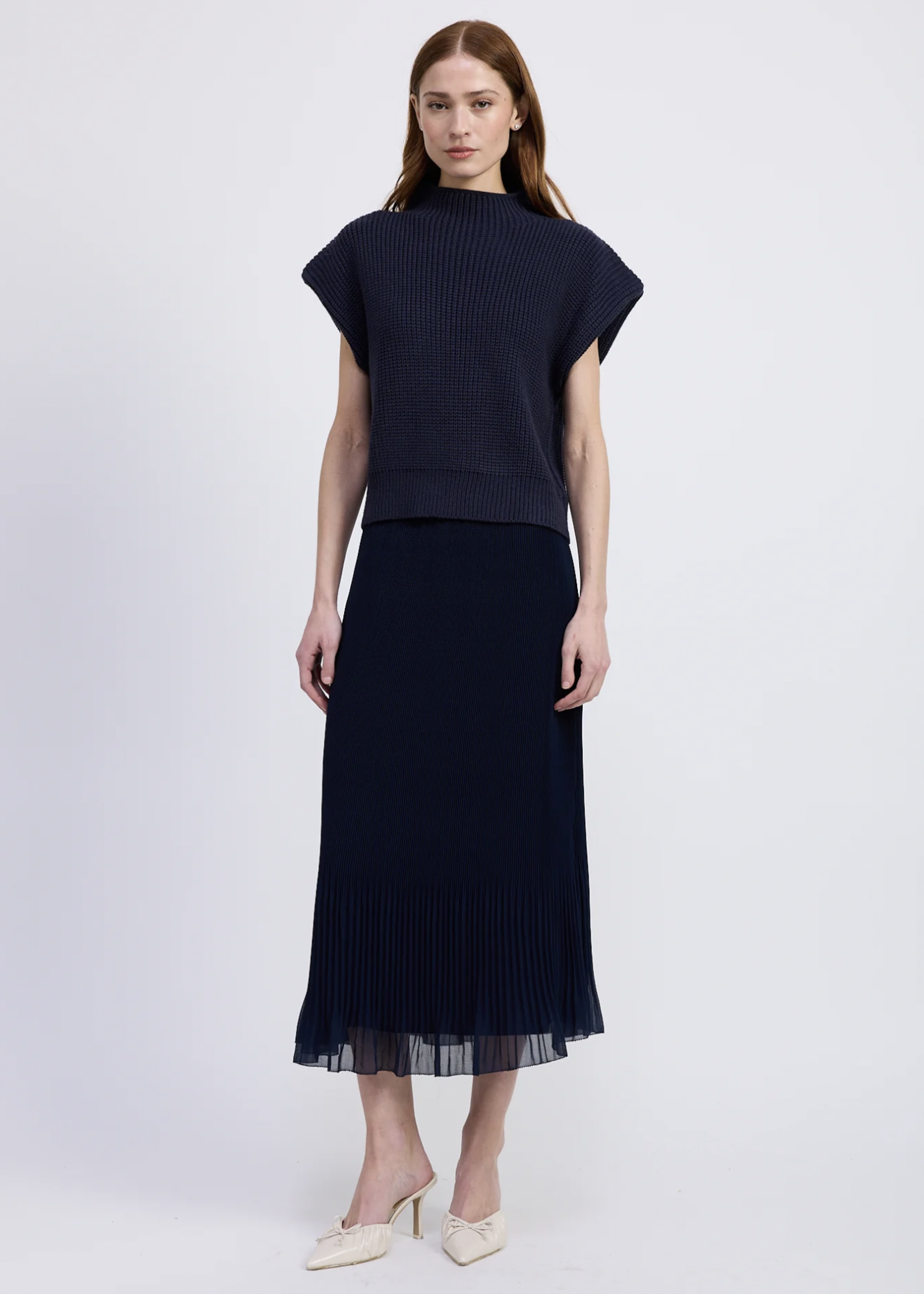 Elitaire Boutique Nicolette Navy Midi Skirt