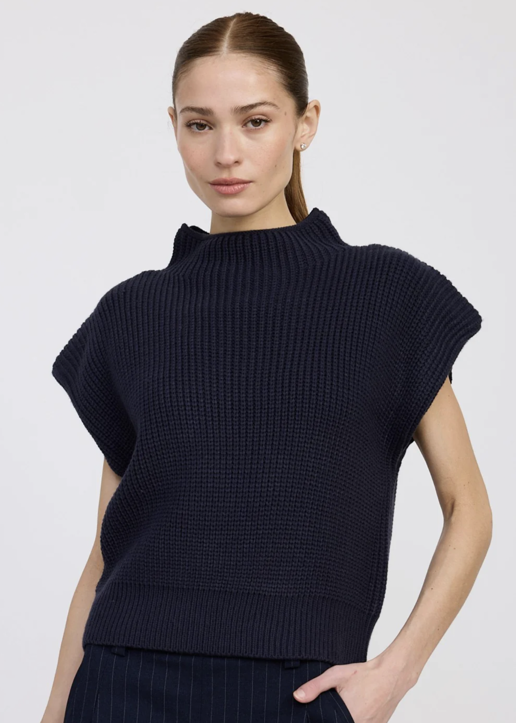 Elitaire Boutique Karalie Navy Knit Top