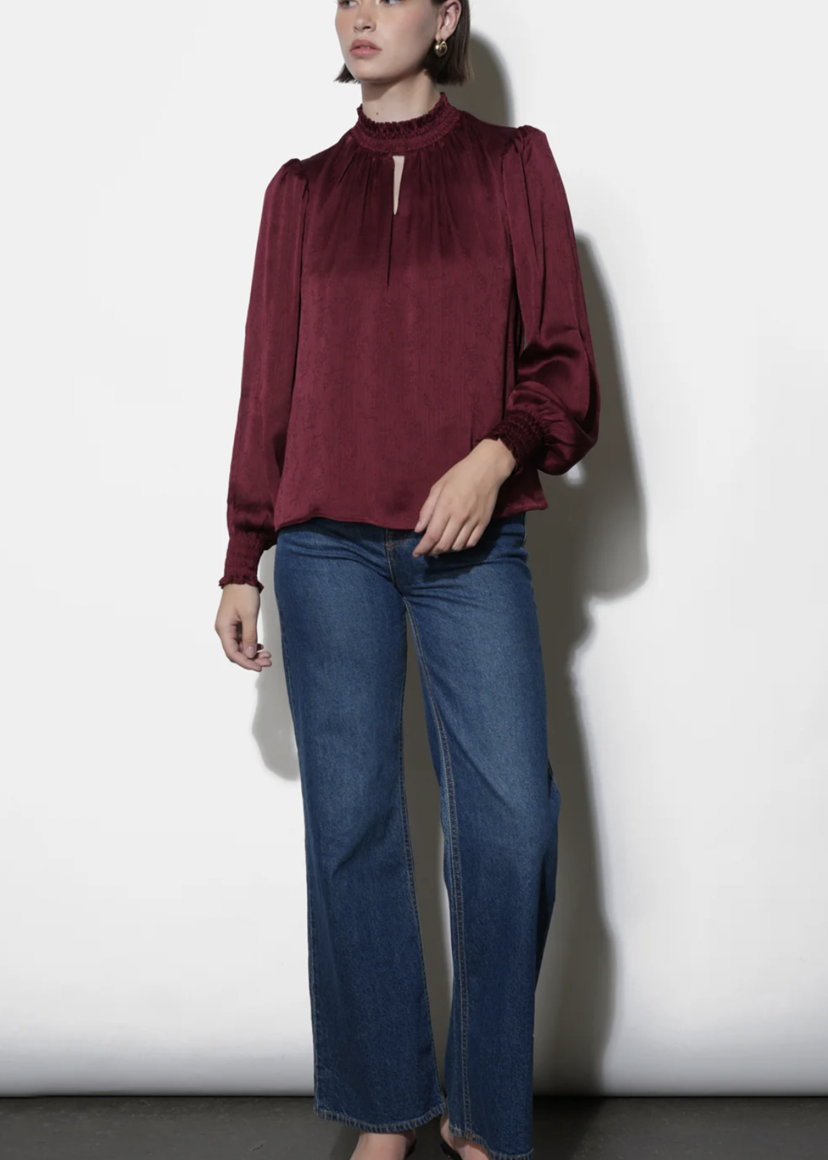 Elitaire Boutique Mika Smocked Neck Blouse