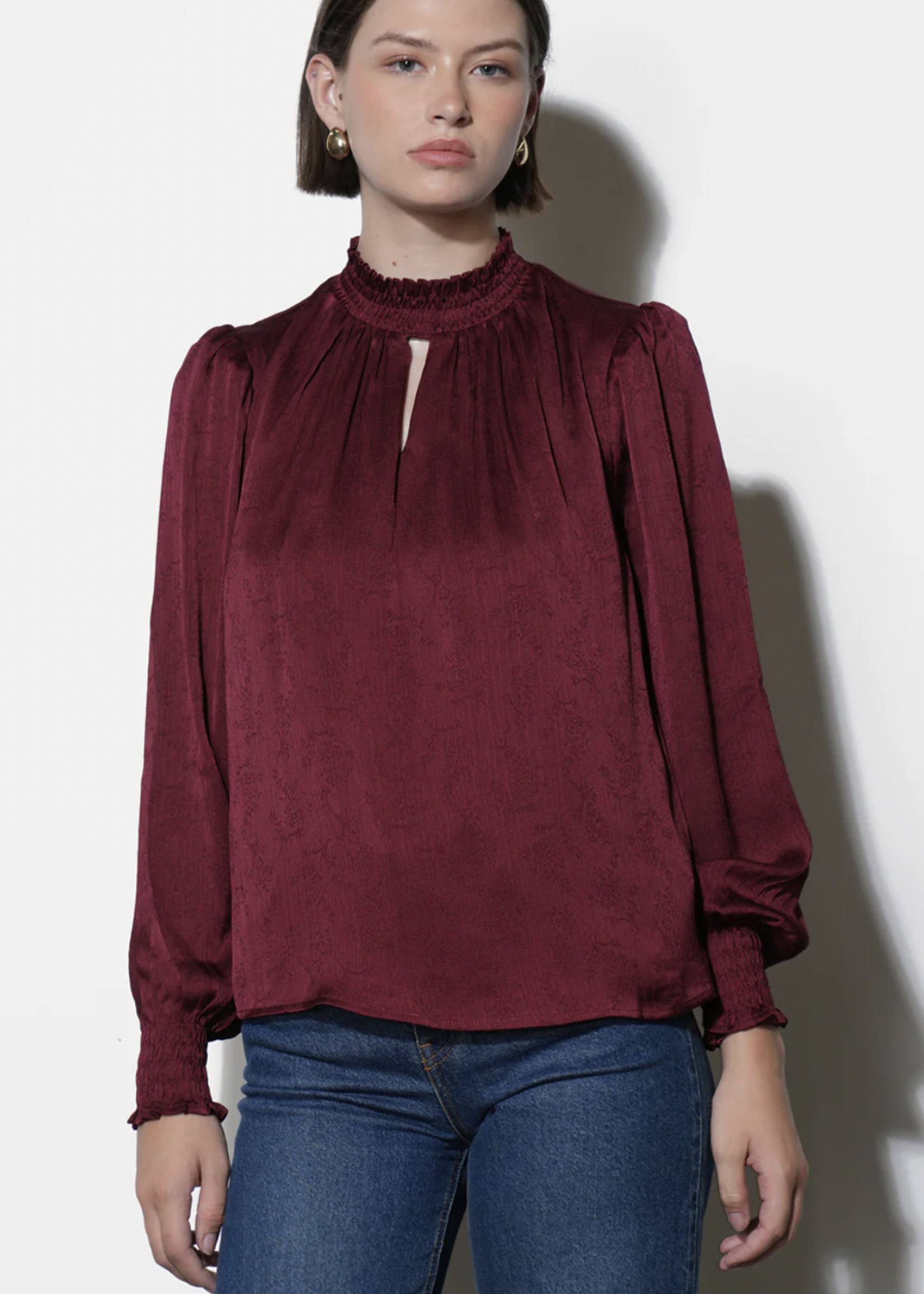 Elitaire Boutique Mika Smocked Neck Blouse