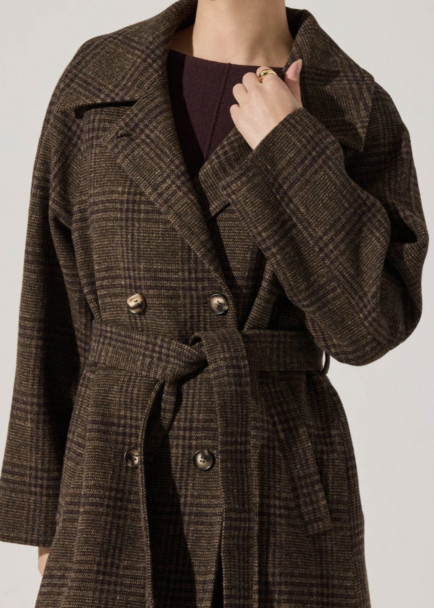 Elitaire Boutique Seeley Brown Plaid Coat