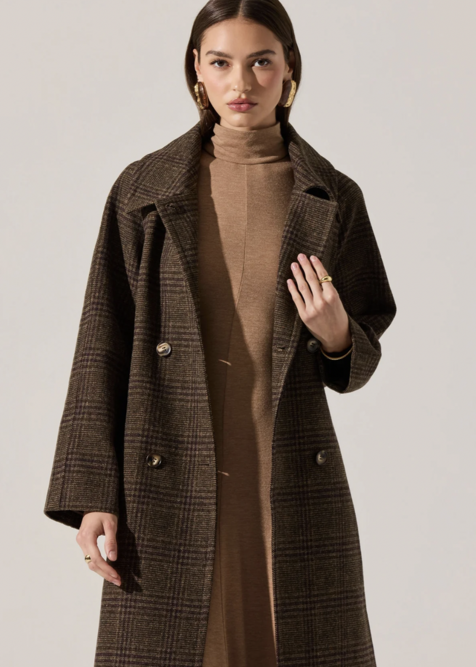 Elitaire Boutique Seeley Brown Plaid Coat