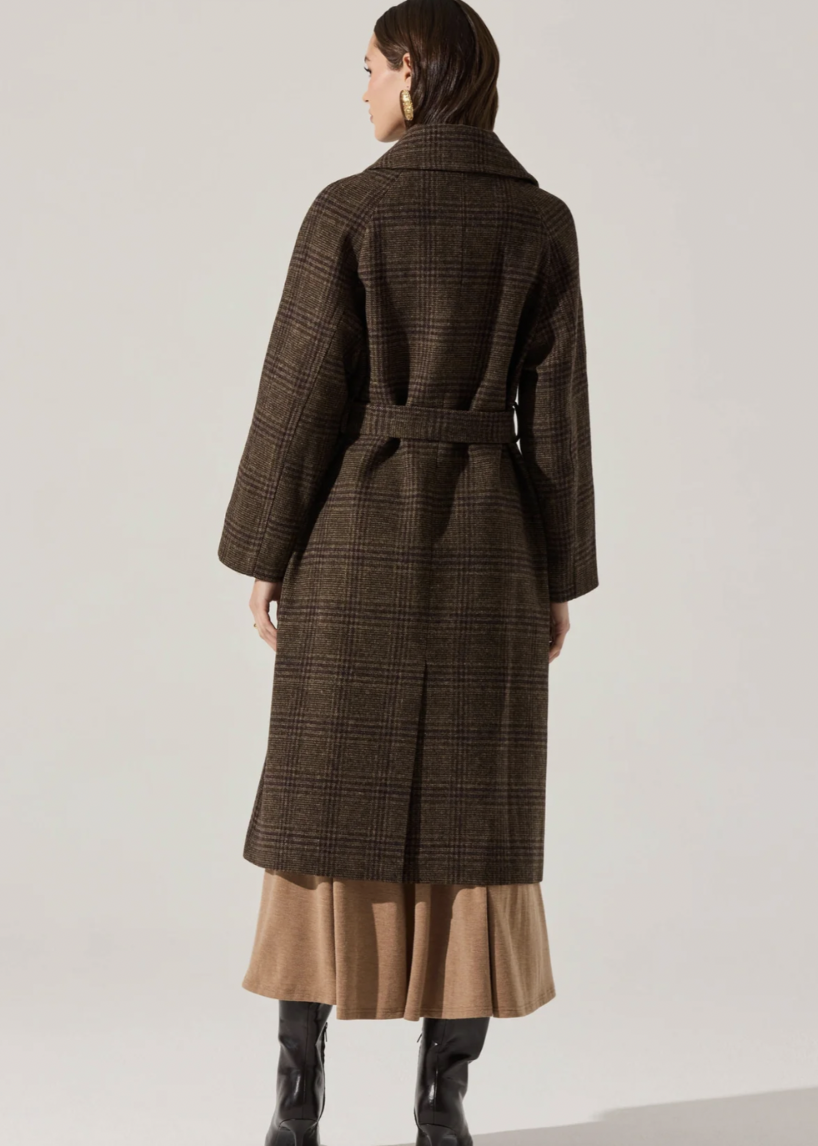 Elitaire Boutique Seeley Brown Plaid Coat