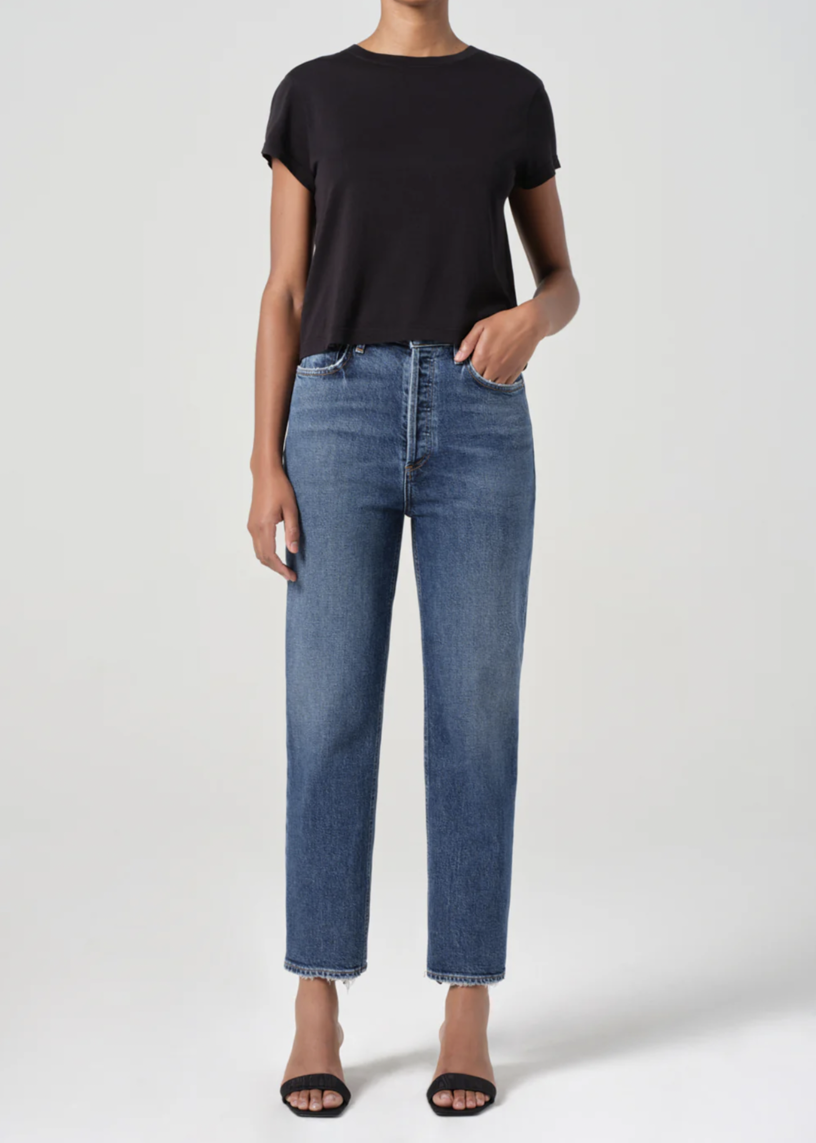 Elitaire Boutique 90's Pinch Waist Crop in Solace