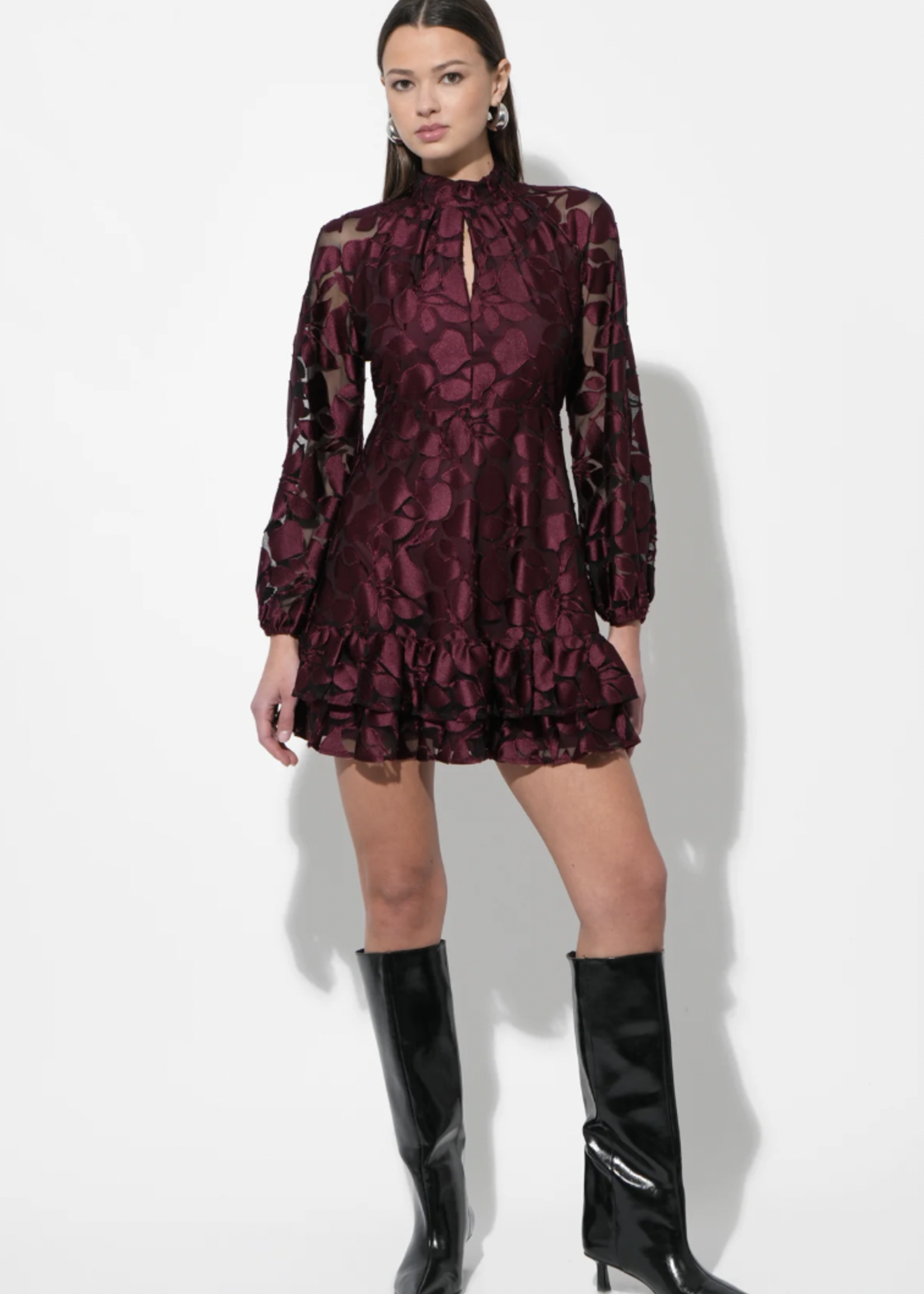 Elitaire Boutique Elinor Mock Neck Mini Dress