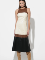 Elitaire Boutique Caspia Colorblock Leather Dress