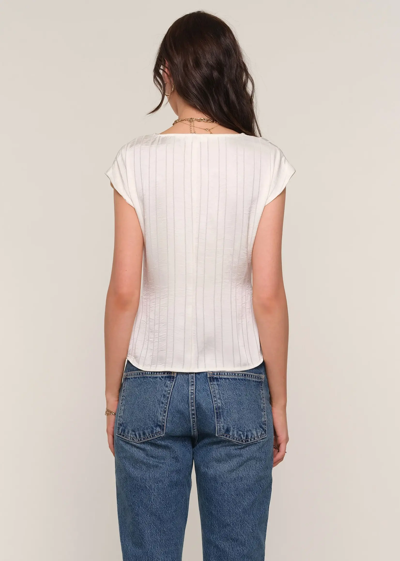 Elitaire Boutique Olive Top in Ivory