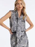 Elitaire Boutique Belle Python Tie Front Top