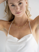 Elitaire Boutique Chunky Paper Clip Chain Necklace - 18k Gold