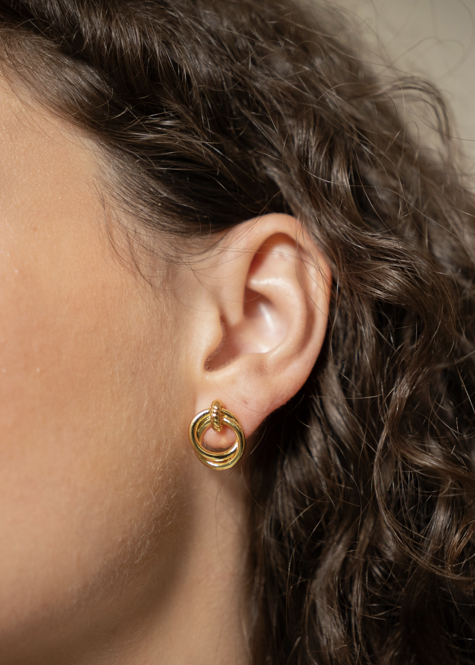 Elitaire Boutique Looped Duo Studs - Gold