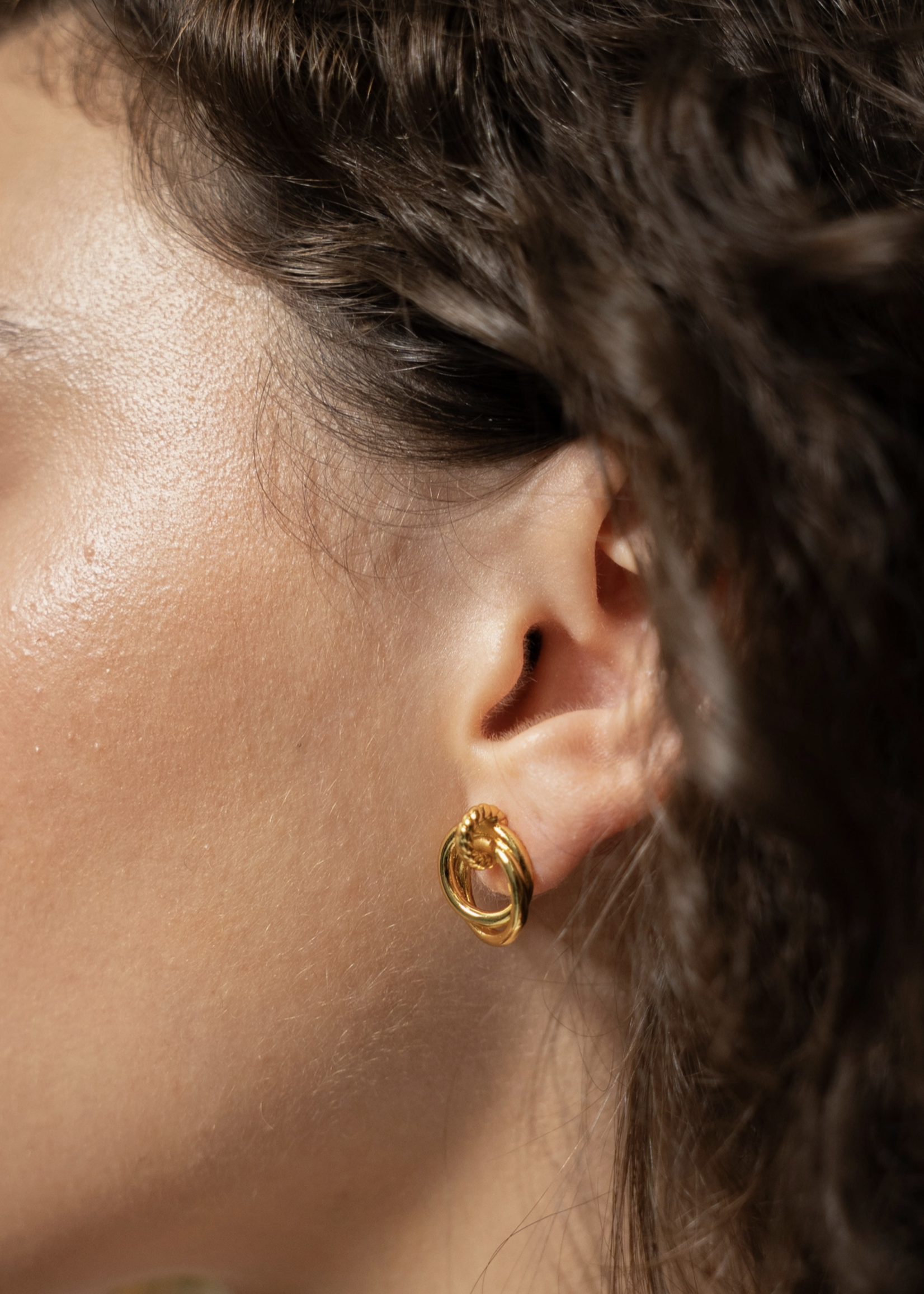 Elitaire Boutique Looped Duo Studs - Gold