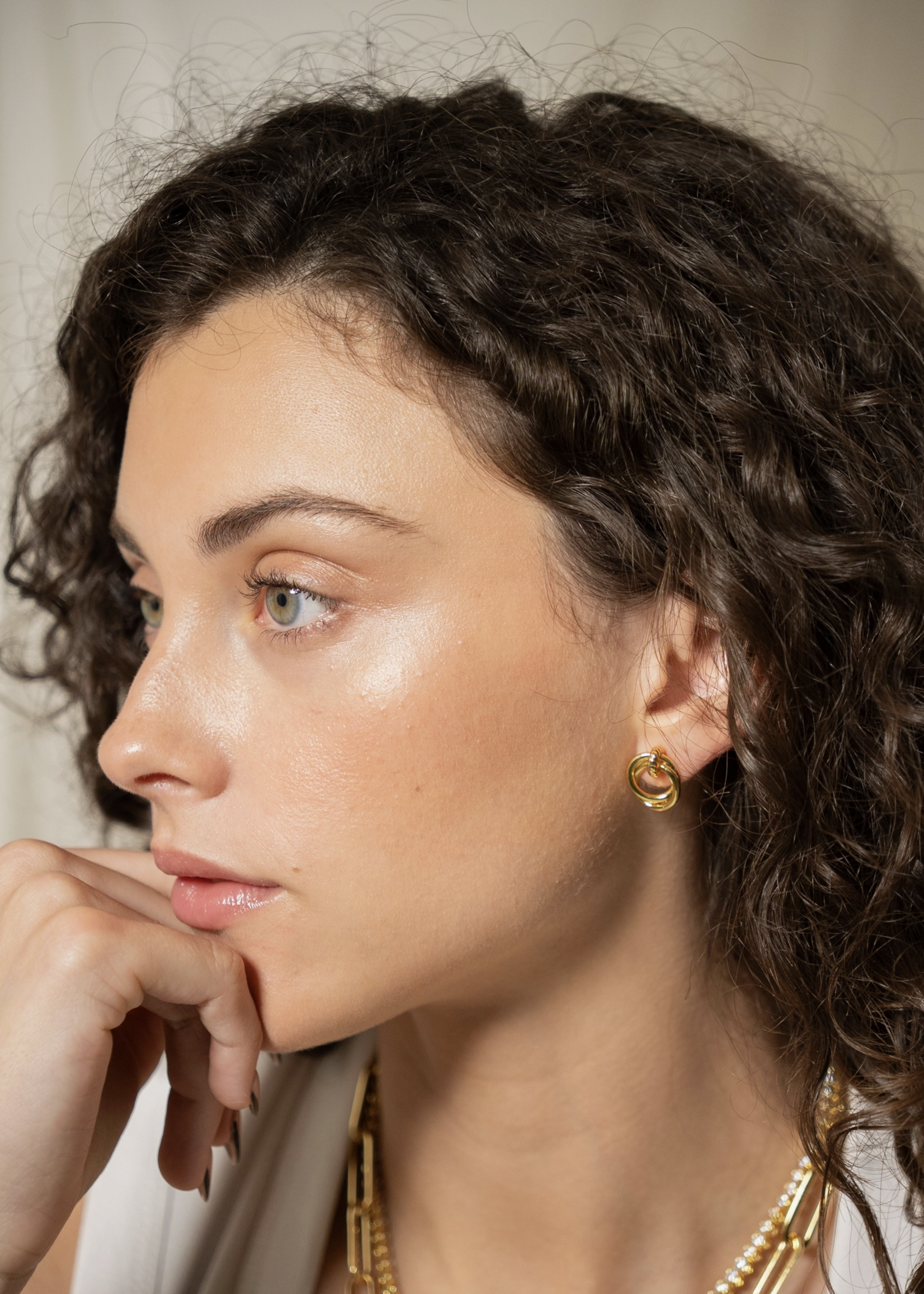 Elitaire Boutique Looped Duo Studs - Gold