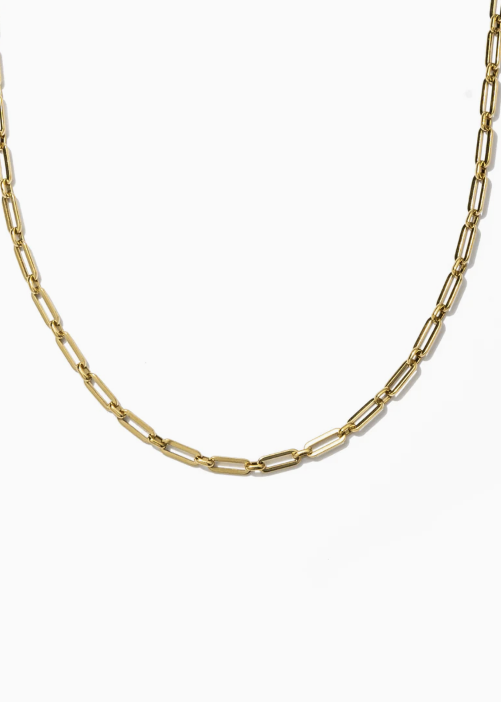 Elitaire Boutique Paper Clip Chain Necklace - Gold