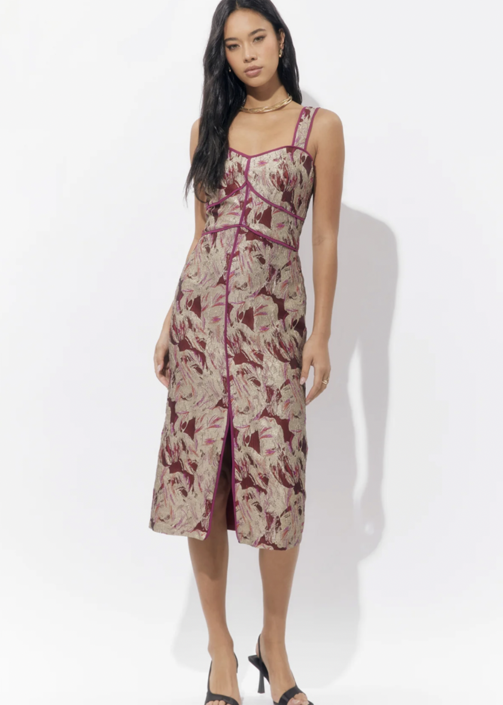 Elitaire Boutique Ella Jacquard Midi Dress