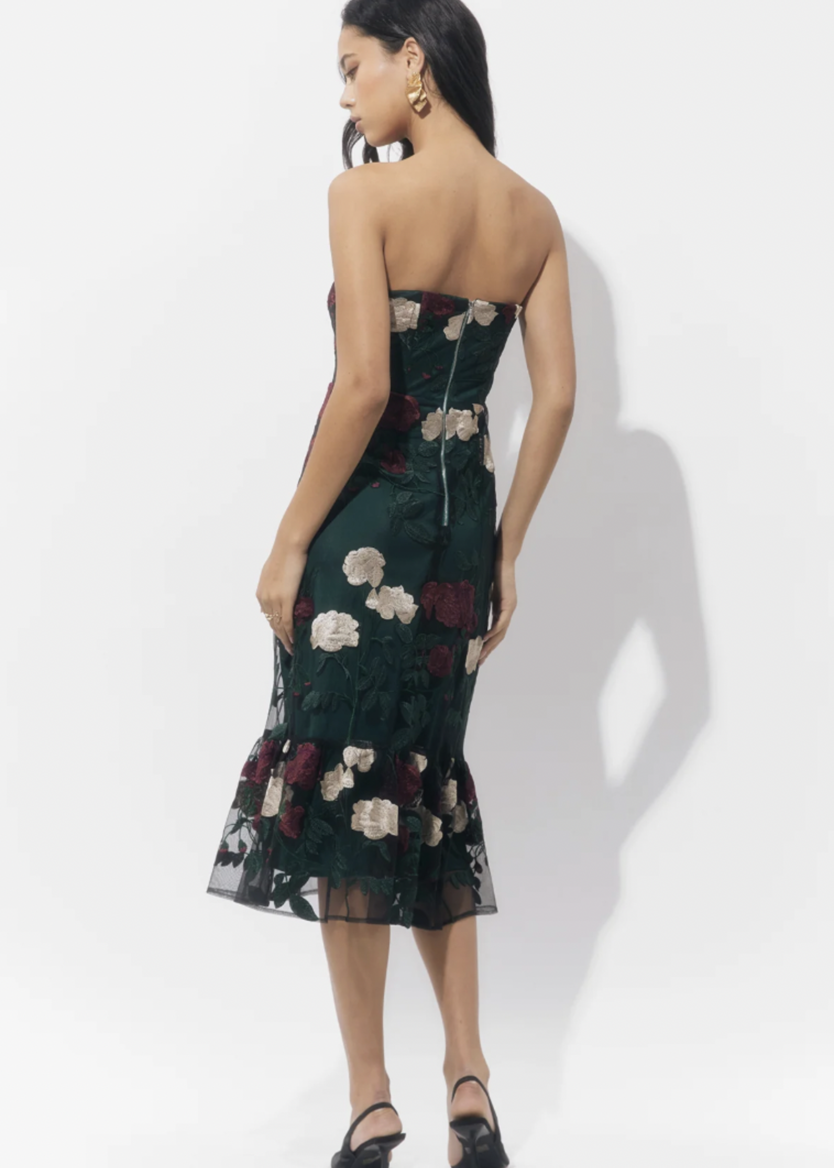 Elitaire Boutique Calita Embroidered Midi Dress