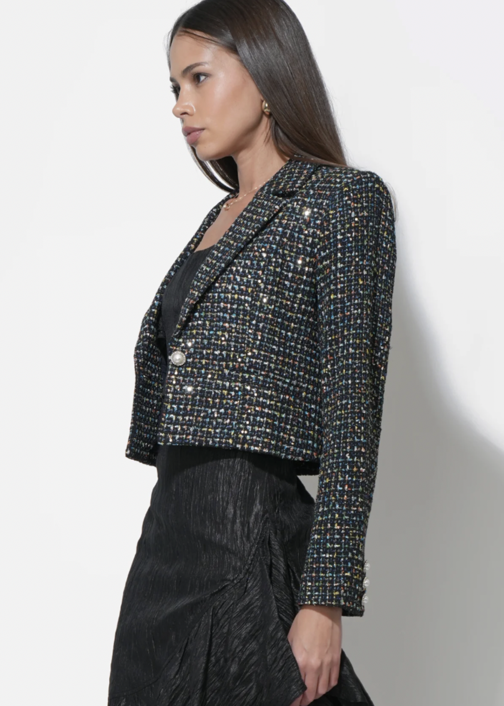 Elitaire Boutique Vicky Tweed Cropped Blazer