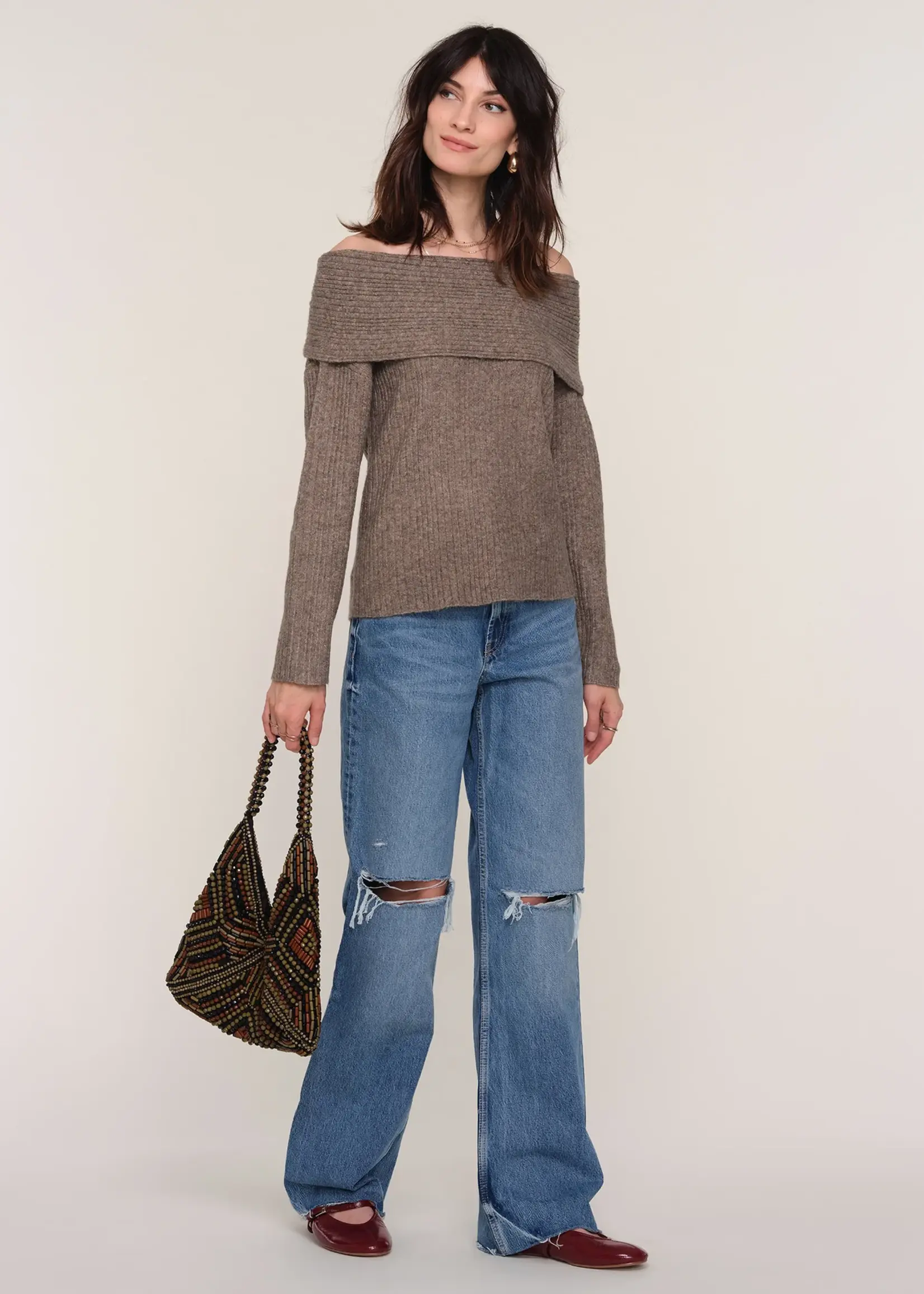 Elitaire Boutique Kendra Off Shoulder Sweater