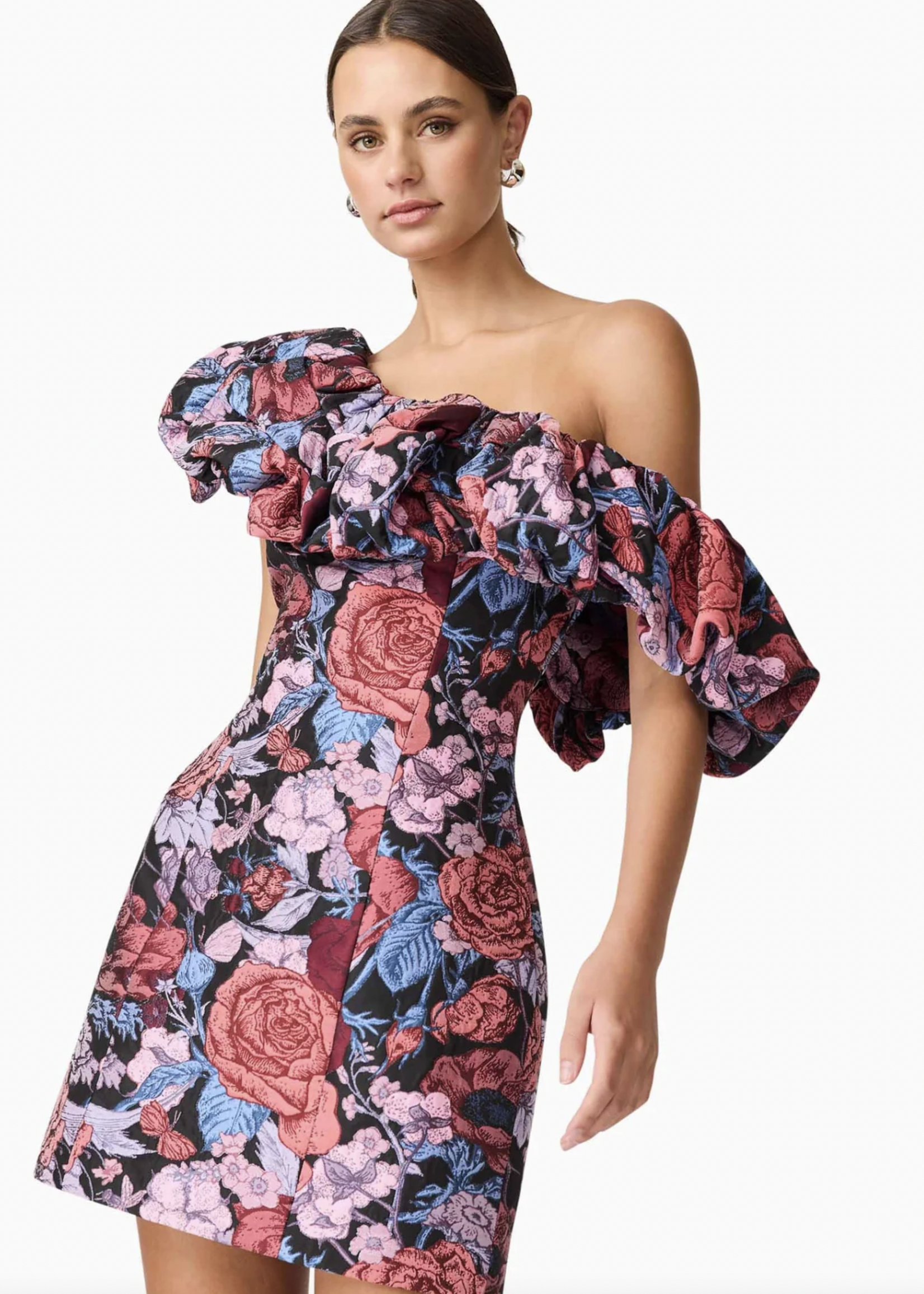 Elitaire Boutique Delphine One Shoulder Mini Dress
