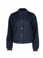 Elitaire Boutique Chelsea Faux Suede Bomber in Indigo