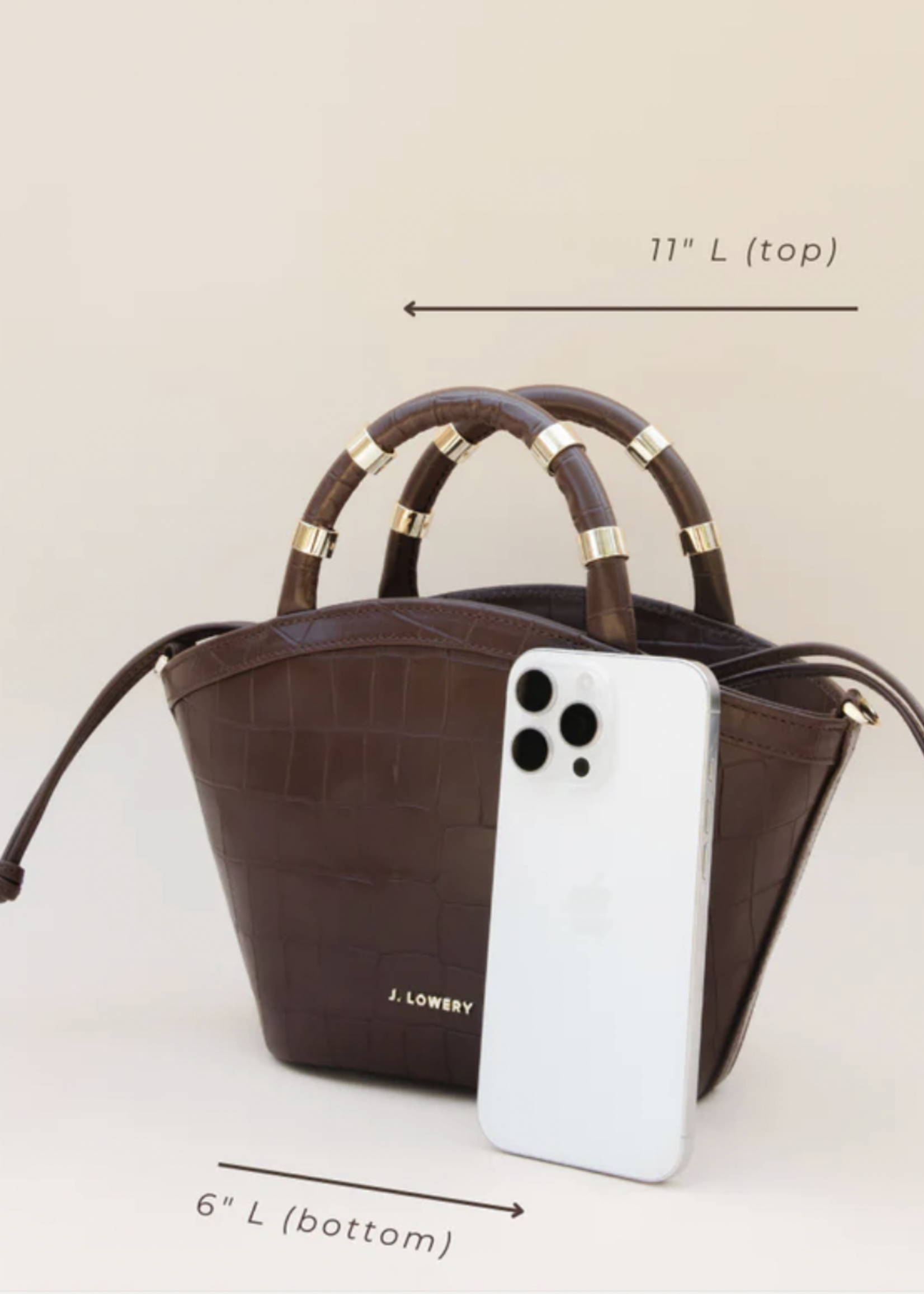 Elitaire Boutique The Mini Tote in Espresso Croc