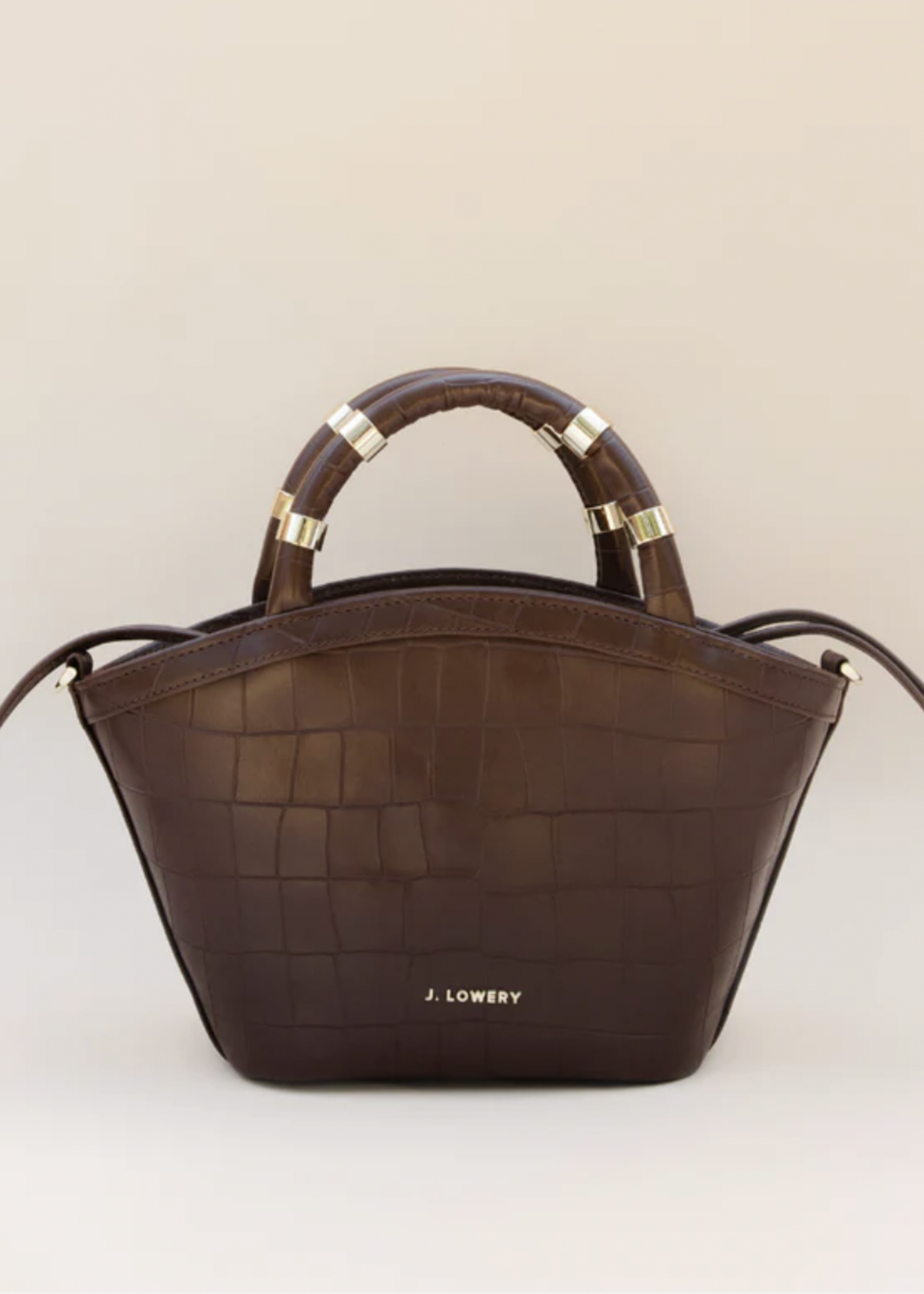 Elitaire Boutique The Mini Tote in Espresso Croc