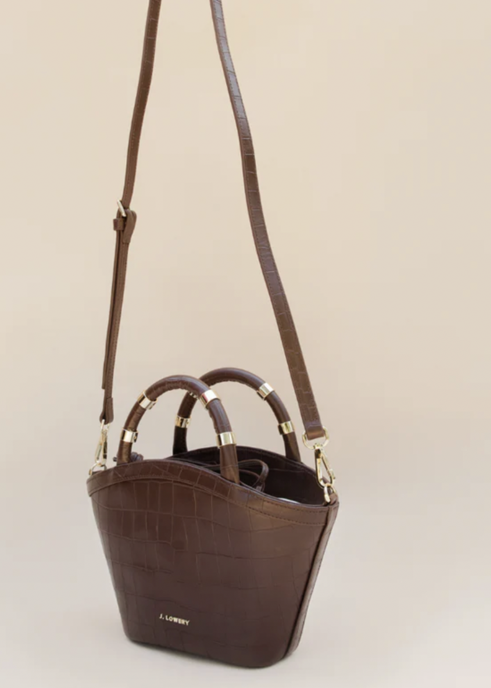 Elitaire Boutique The Mini Tote in Espresso Croc
