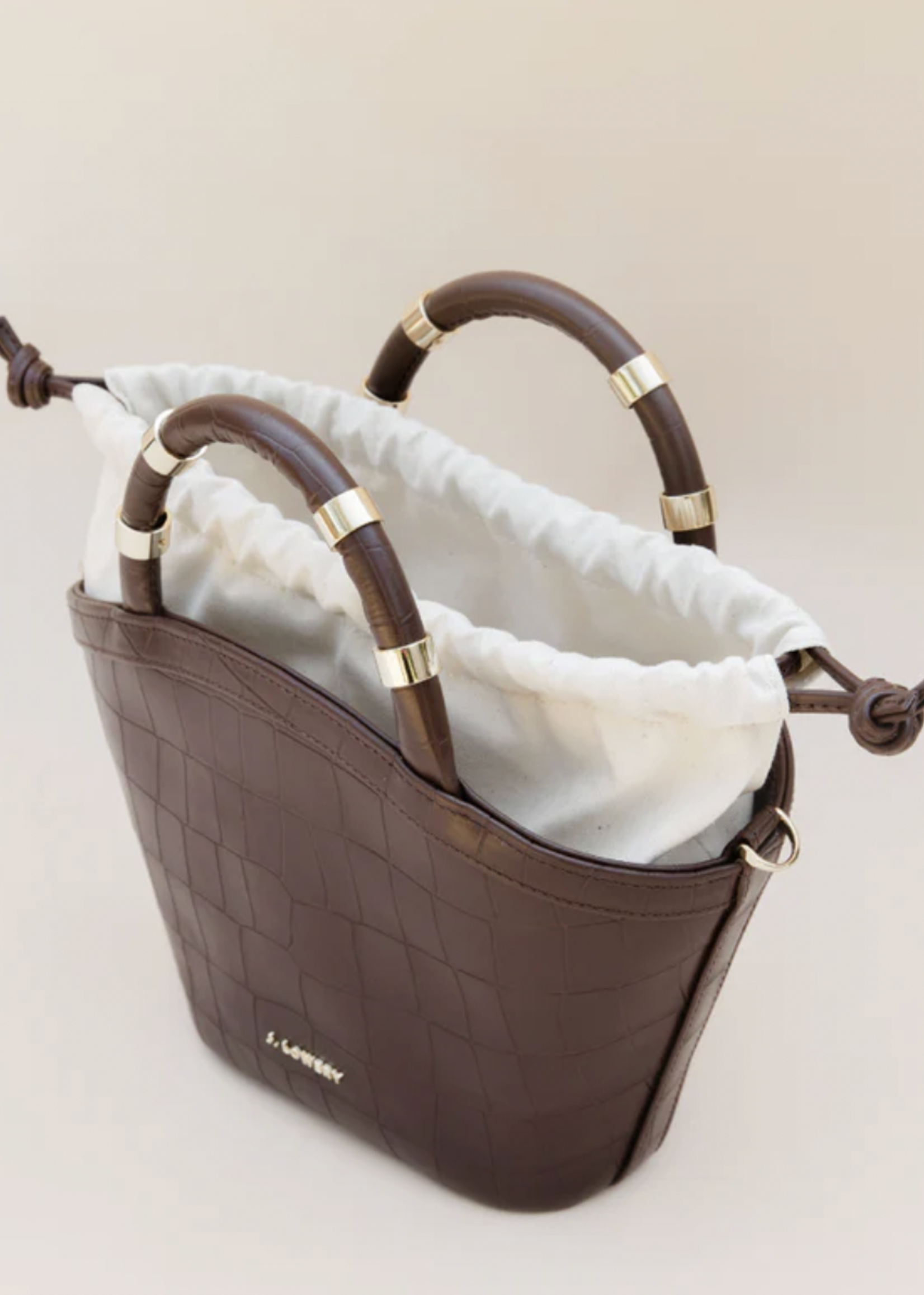 Elitaire Boutique The Mini Tote in Espresso Croc