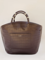 Elitaire Boutique The Tote in Espresso Croc