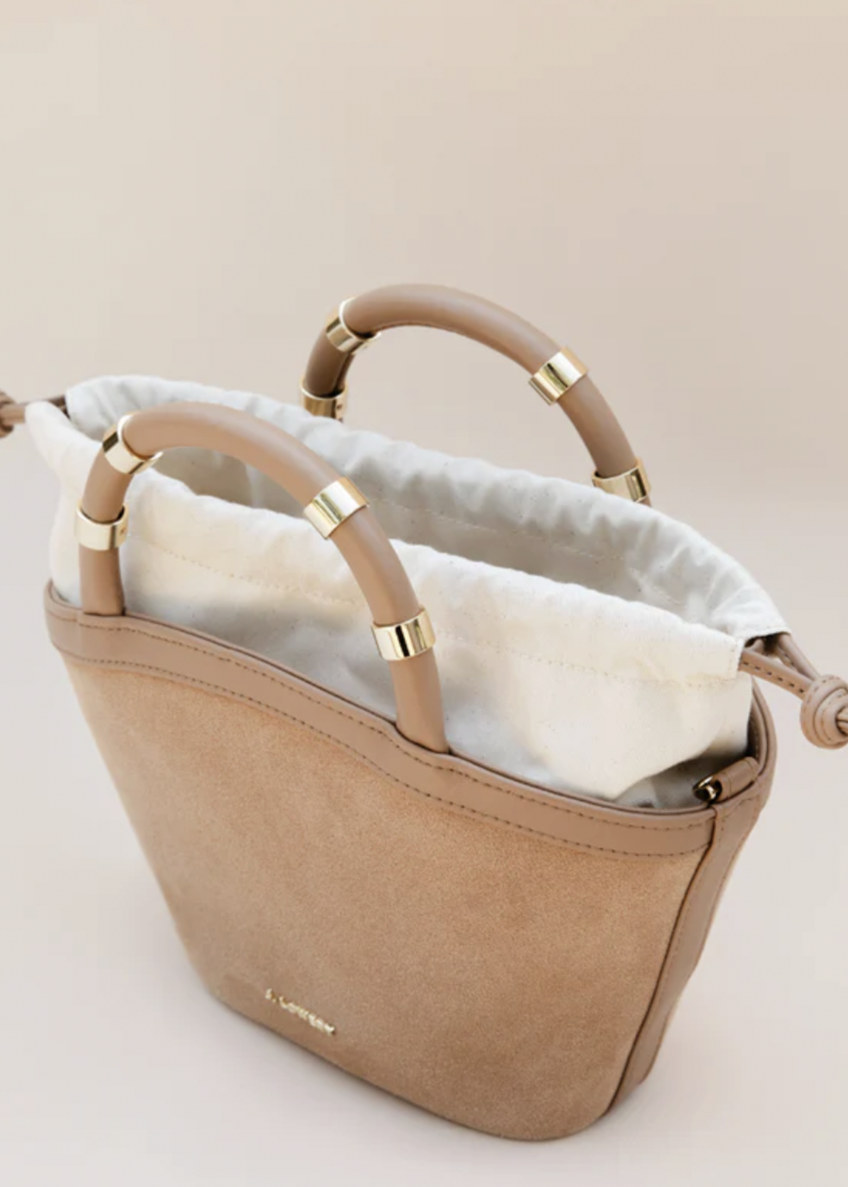 Elitaire Boutique The Mini Tote in Tan Suede