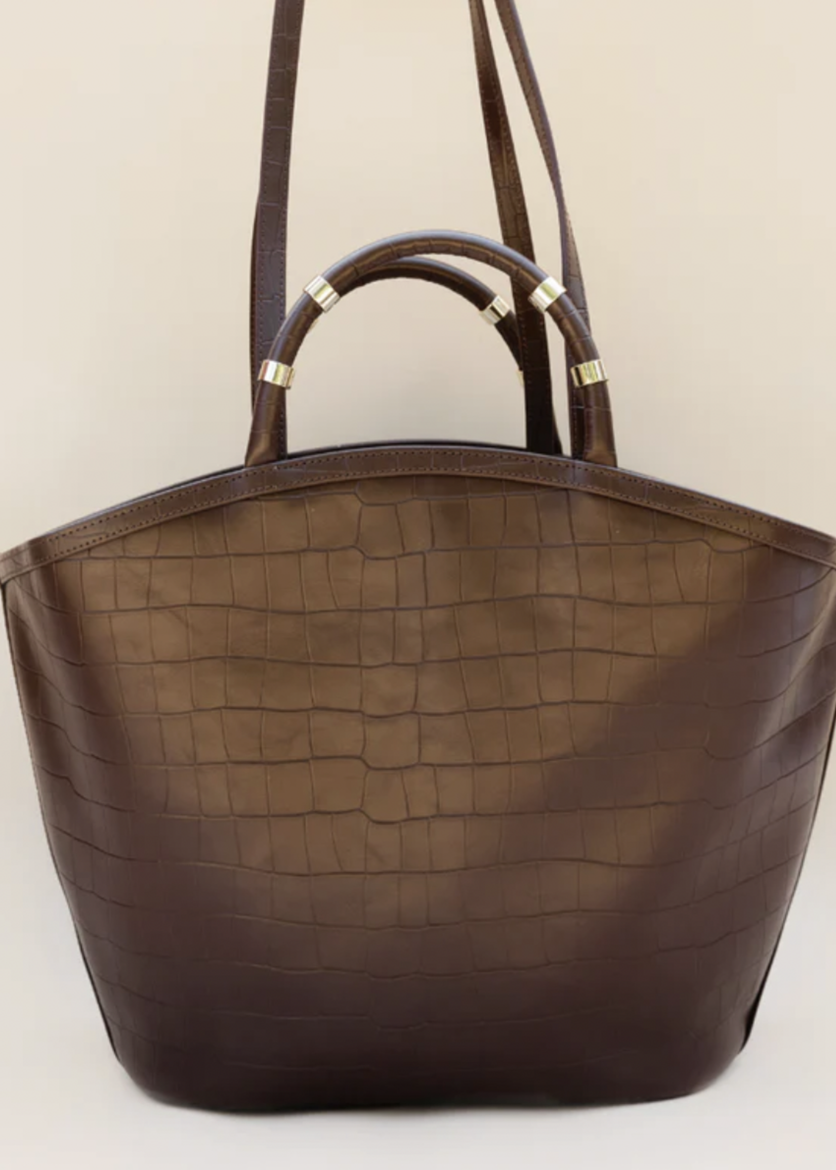 Elitaire Boutique The Tote in Espresso Croc