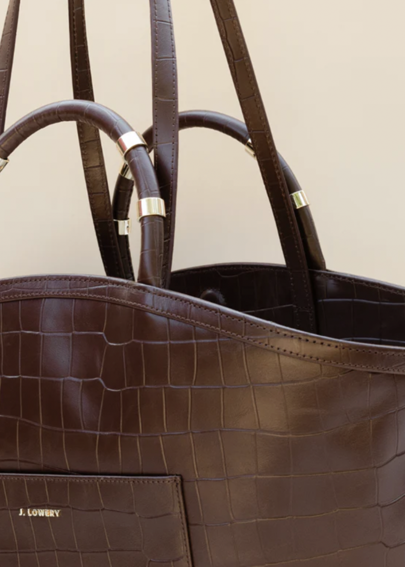 Elitaire Boutique The Tote in Espresso Croc