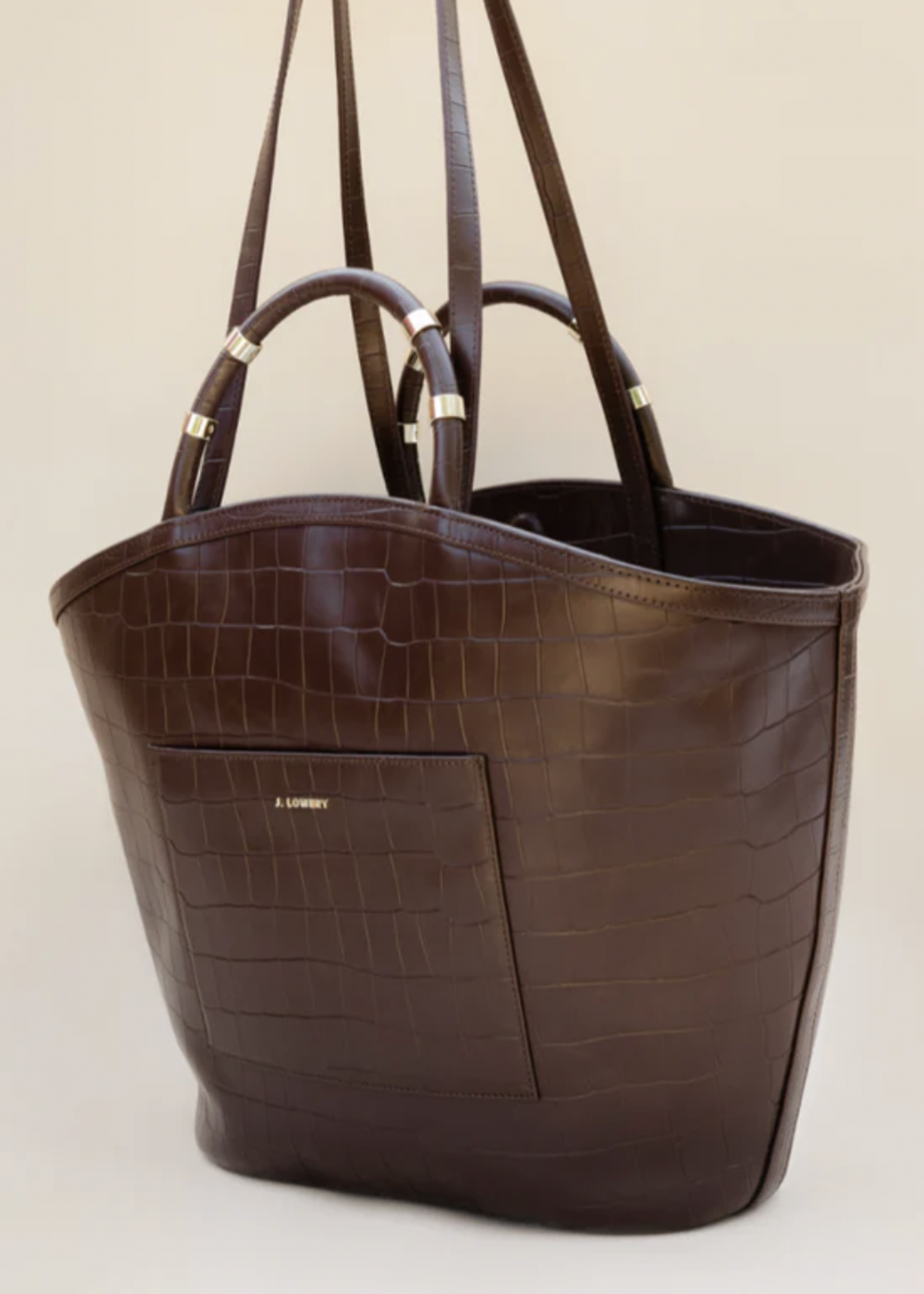 Elitaire Boutique The Tote in Espresso Croc
