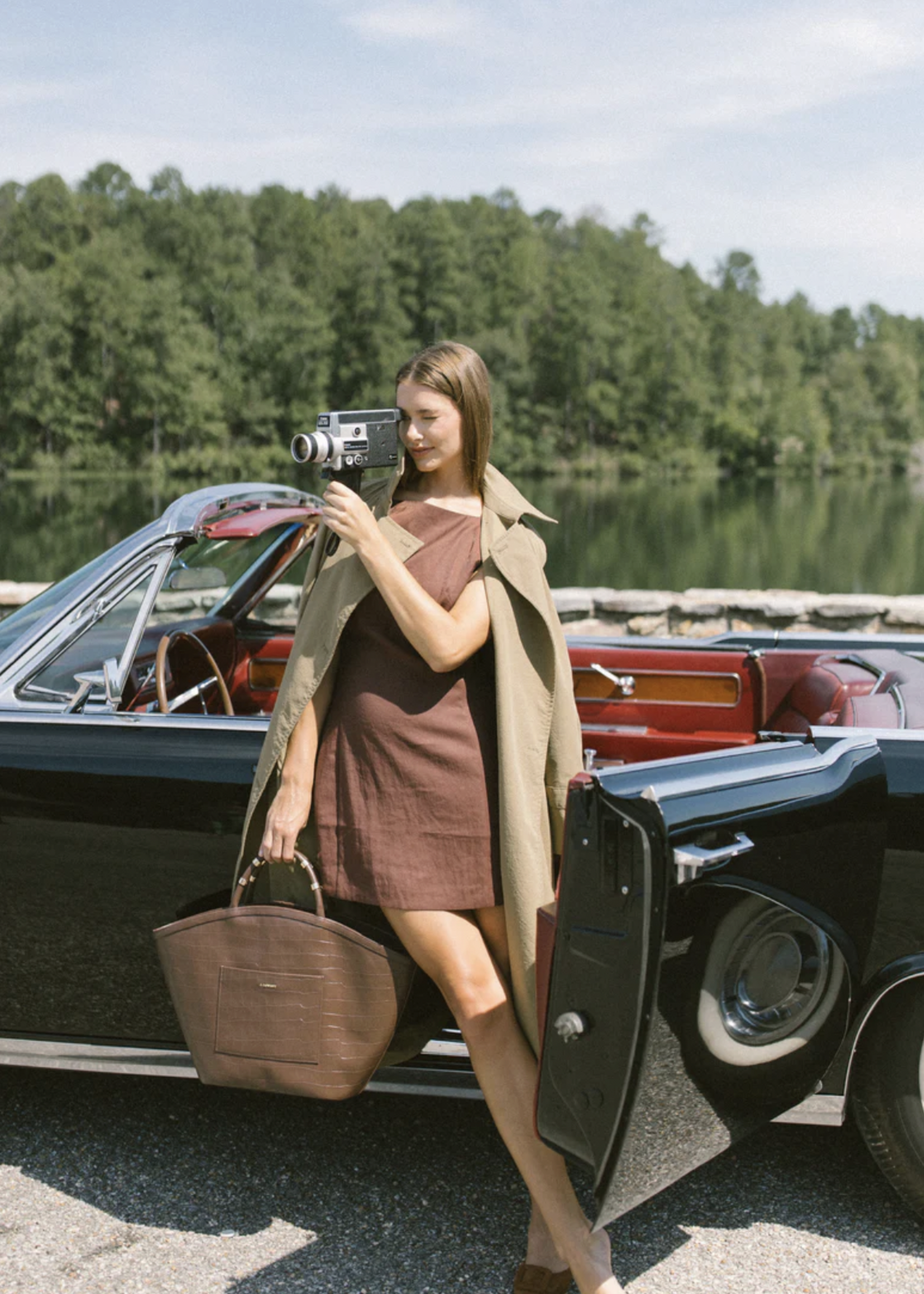 Elitaire Boutique The Tote in Espresso Croc