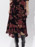 Elitaire Boutique Ryanne Flutter Velvet Skirt