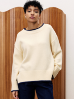 Elitaire Boutique Snowball Contrast Trim Sweater